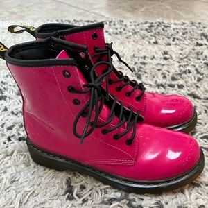 Kids hot pink patent leather Dr. Martens big girls (size 4)